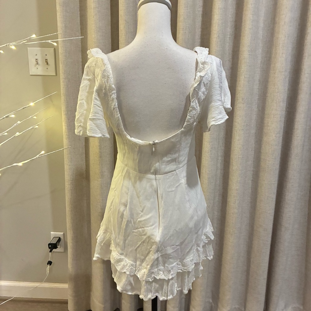 Selfie Leslie “Something Borrowed” White Lace Cottagecore Dress Large L NWT NEW - Picture 7 of 14